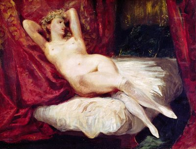 Donna con calze bianche da Ferdinand Victor Eugene Delacroix